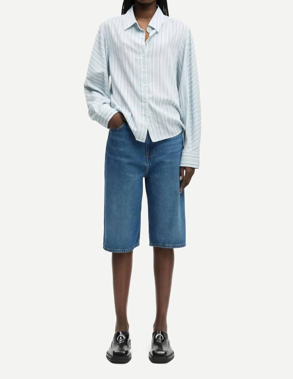 NEW SAMSOE sarebecca shorts in fluid denim